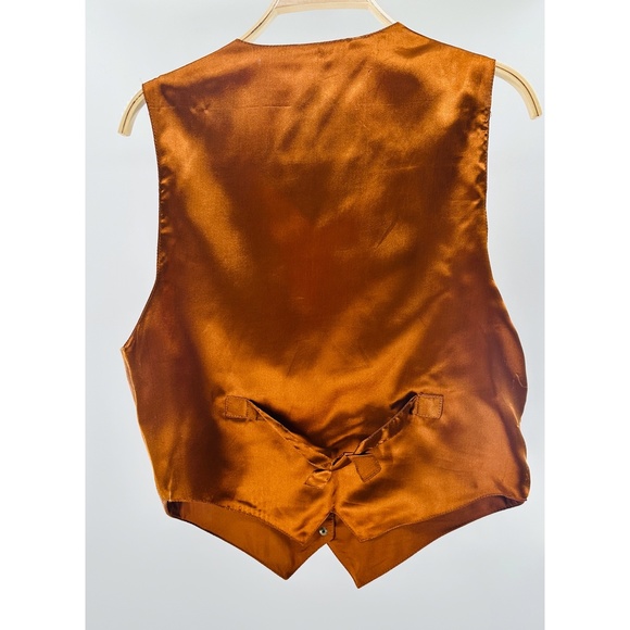 Agapo Vintage Western Leather Rust Front Pocket Vest - Picture 3 of 7